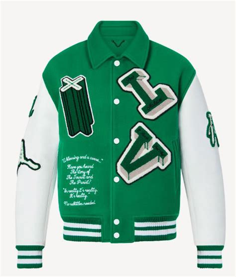 louis vuitton college jacke grün|Louis Vuitton Varsity Leather Jacket Green Men's .